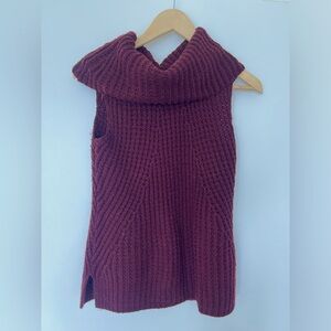Max studio cowl neck burgundy sweater vest